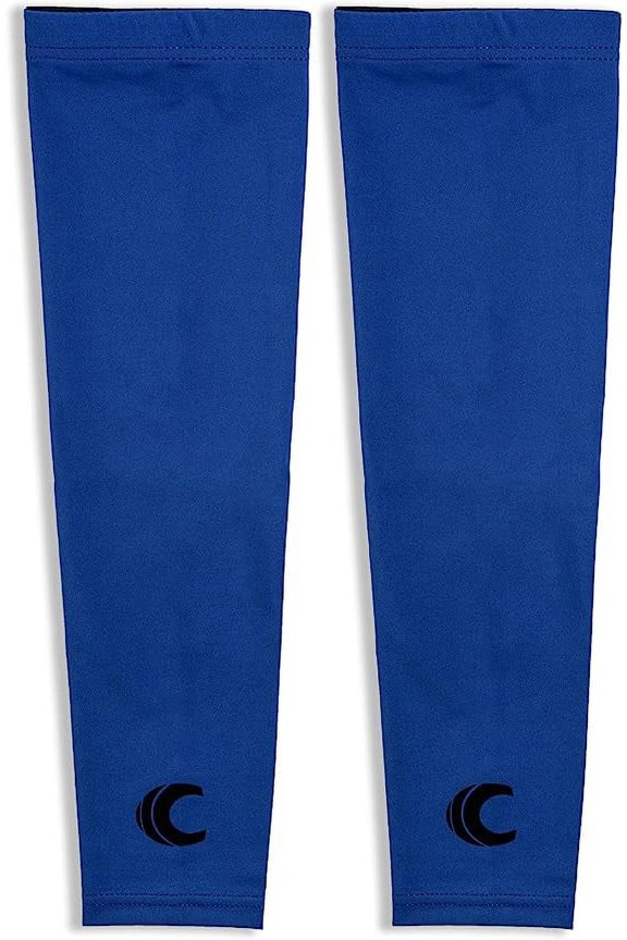 Cooling Arm Sleeves for Men and Women, Breathable, Moisture-Wicking Sun Protection Clothing (Pair) (Blue, X-Large)