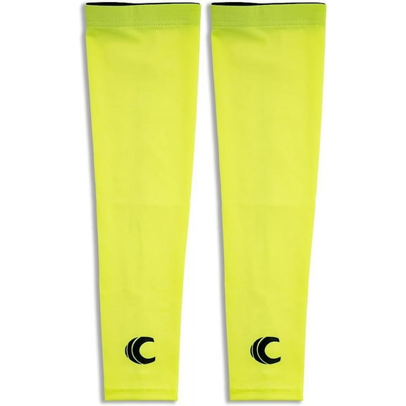 Cannon Sports Cooling Arm Sleeves for Men and Women, Breathable, Moisture-Wicking Sun Protection Clothing (Pair) (Neon-Green, X-Large)