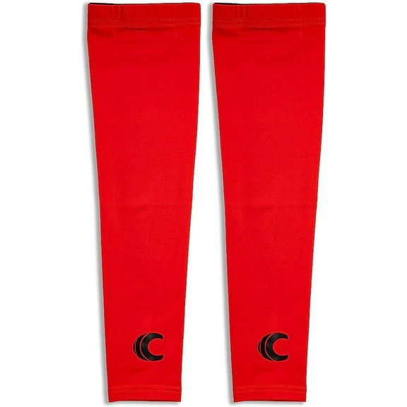 Cannon Sports Cooling Arm Sleeves for Men and Women, Breathable, Moisture-Wicking Sun Protection Clothing (Pair) (Red, Small)