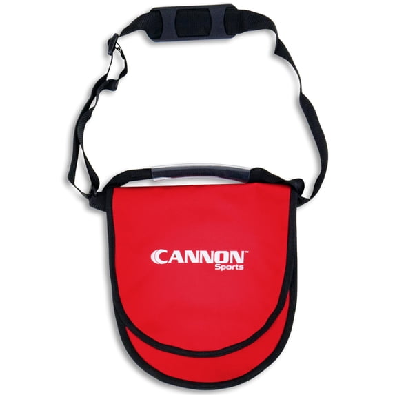 Cannon Sports Carrying Bag for Discus and Shot Put – Large Dual Pocket Bag with Adjustable Strap - Fits Discus and Shot Put - Track and Field Bag (Red)