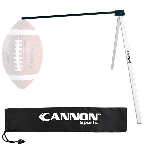 Cannon Sports Football Kicking Tee Portable Field Goal Kicking Holder - Football Tee Compatible with All Football Sizes Aluminum Football Kicking Stand with Carrying Bag (White)