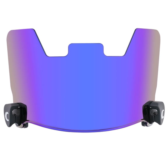 Cannon Sports Football Visor - Flat Lens Technology, UV Protection & Scratch-Resistant - Fits Adult & Large Youth Football Helmets (Metallic Blue)