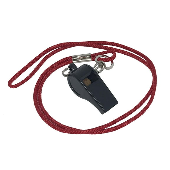 Cannon Sports Hi-Impact Plastic Whistle with Lanyard, Red