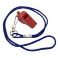 thumbnail image 1 of Cannon Sports Hi-Impact Red Plastic Whistle with Blue Lanyard, 1 of 1