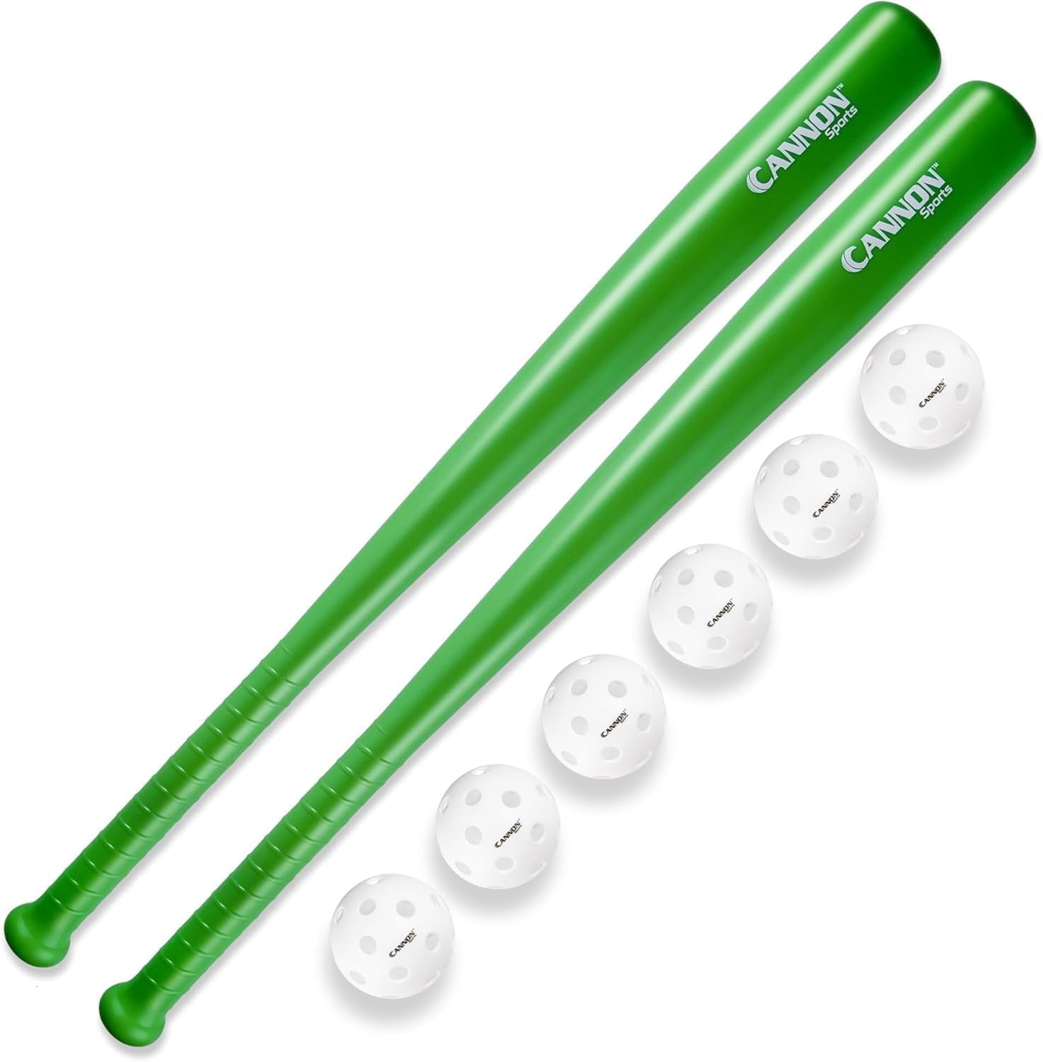 Cannon Sports Plastic Baseball Set with Two Bats and 6 Balls (Green)