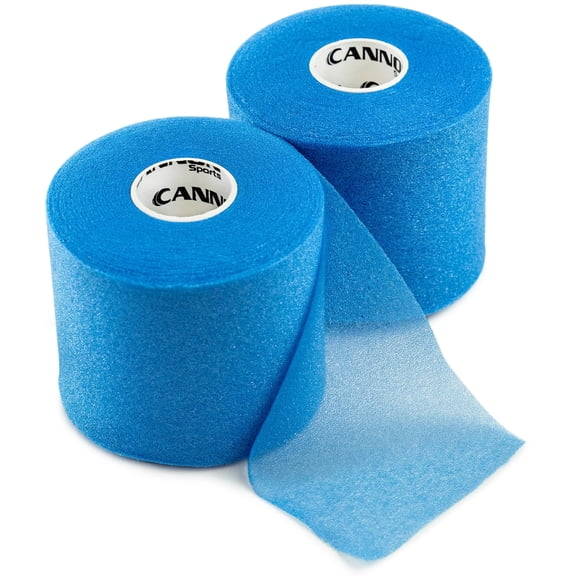 Cannon Sports Pre-Wrap 2-Pack 30 Yards Each Roll Athletic Tape Foam Underwraps for Ankles Wrists Hands Knees Elbows Hair (Blue)