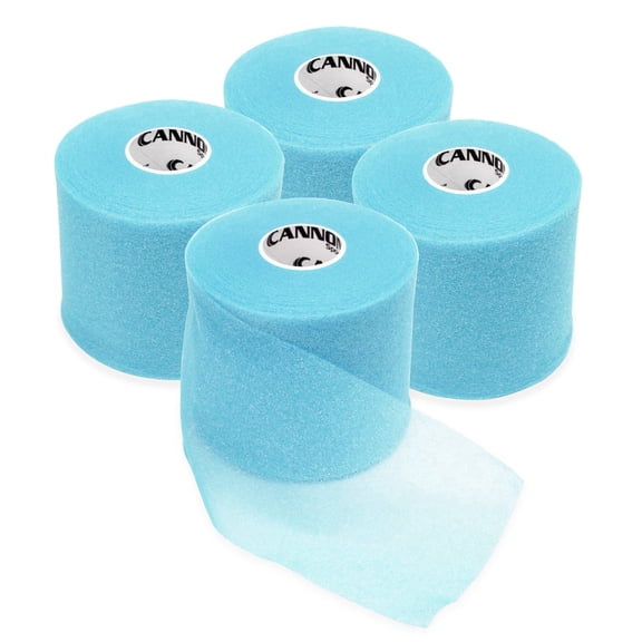 Cannon Sports Pre Wrap Foam Underwrap - 4 Pack, 2.75" x 30 Yards Per Roll (120 Total Yards) - Athletic Underwrap for Sports Tape, Training & Exercise (Aqua)
