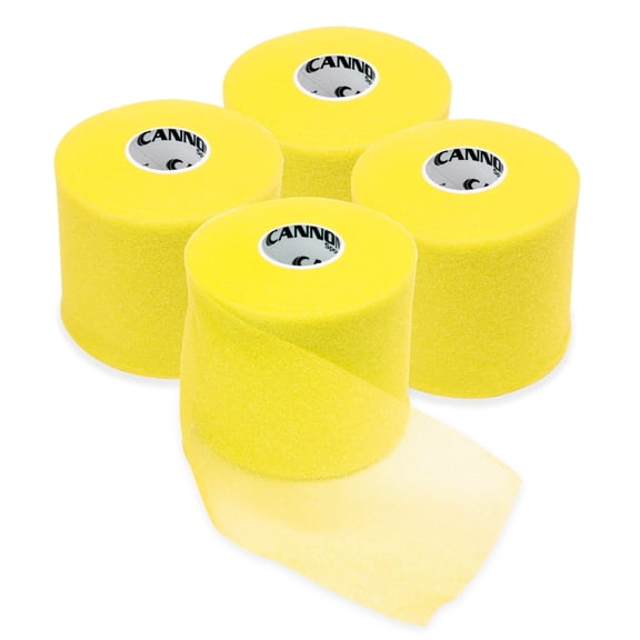 Cannon Sports Pre-Wrap 4-Pack 30 Yards Each Roll 4 Rolls Athletic Tape Wraps (Gold)