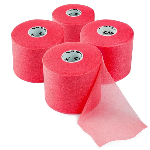 Cannon Sports Pre Wrap Foam Underwrap - 4 Pack, 2.75" x 30 Yards Per Roll (120 Total Yards) - Athletic Underwrap for Sports Tape, Training & Exercise (Red)