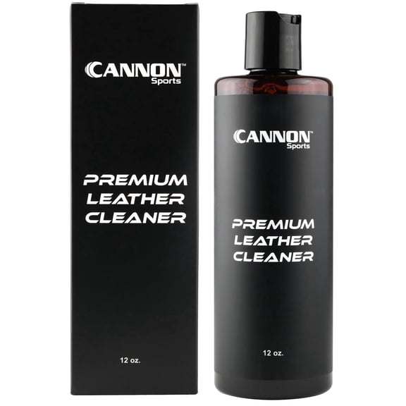 Cannon Sports Premium Leather Cleaner - Non-Toxic, Residue-Free Formula for Softball Baseball Gloves, Footballs, Sports Gear & More - Gently Cleans, Restores & Protects All Finished Leather