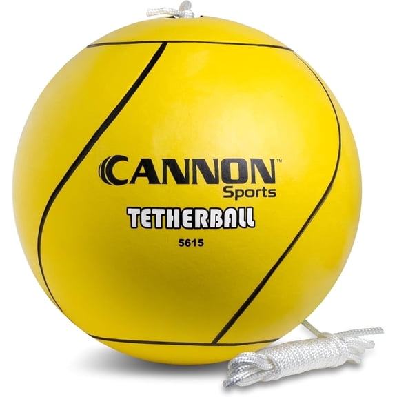 Cannon Sports Tetherball Set - Includes Replacement ball & Heavy Duty 7-Foot Rope - Perfect for Indoor Outdoor Games and Backyard Family Fun - Easy Setup – Rubber Tetherball (Yellow)