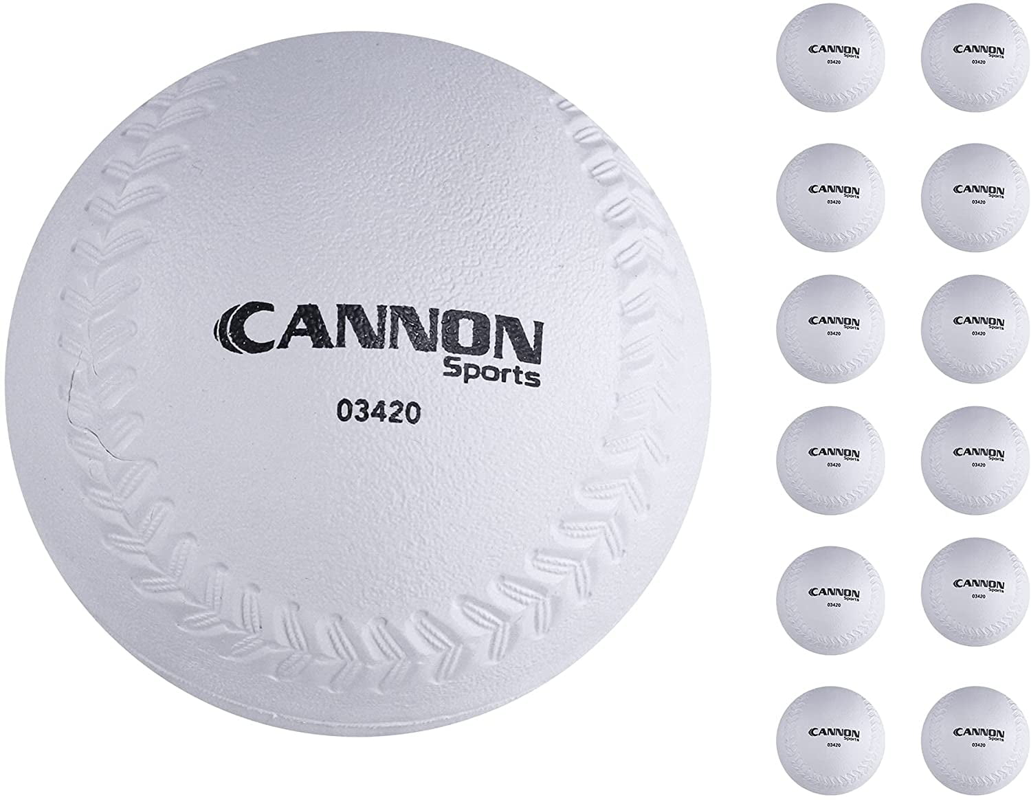 Cannon Sports Slowpitch 12 Inch Softballs with Cork Center & Rubber Cover for Batting Practice