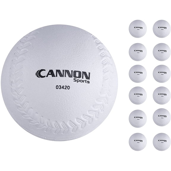 Cannon Sports Slowpitch 12 Inch Softballs with Cork Center & Rubber Cover for Batting Practice & Softball Training (One Dozen Bulk, 12-Pack)