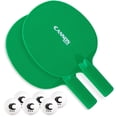 thumbnail image 1 of Cannon Sports Unbreakable Table Tennis Paddle Set - 2 Rackets with 6 Pack of 3-Star Table Tennis Balls – Portable Set for 2 Players (2 Green Paddles + 6 White Balls), 1 of 1