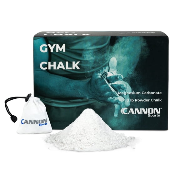 Cannon Sports Gym Chalk Powder 3 Pounds of Magnesium Carbonate Loose Chalk with Resealable Bag & Chalk Bag Sock Pro Non-Slip, Sweatproof Grip for Weightlifting, Gymnastics, Rock Climbing and More