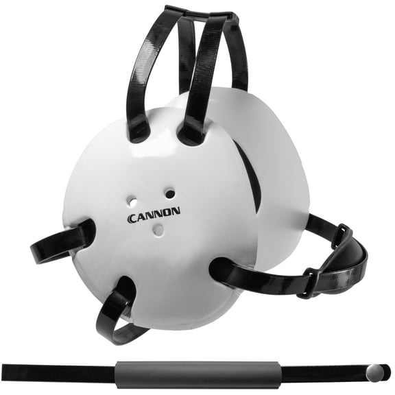 Cannon Sports Wrestling Headgear - Adjustable Wrestling Ear Guard - Lightweight Ventilated Headgear with 2 Included Chin Straps for Training and Competition (White/Black)