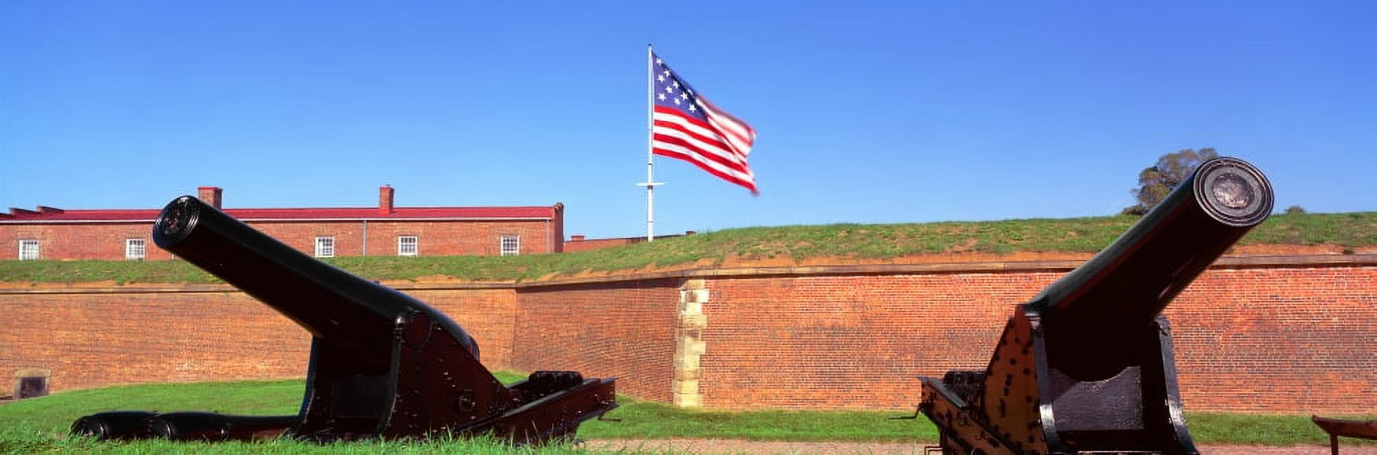 Cannons and wall at Fort McHenry National Monument Baltimore Maryland Canvas Art - Panoramic Images (27 x 9)