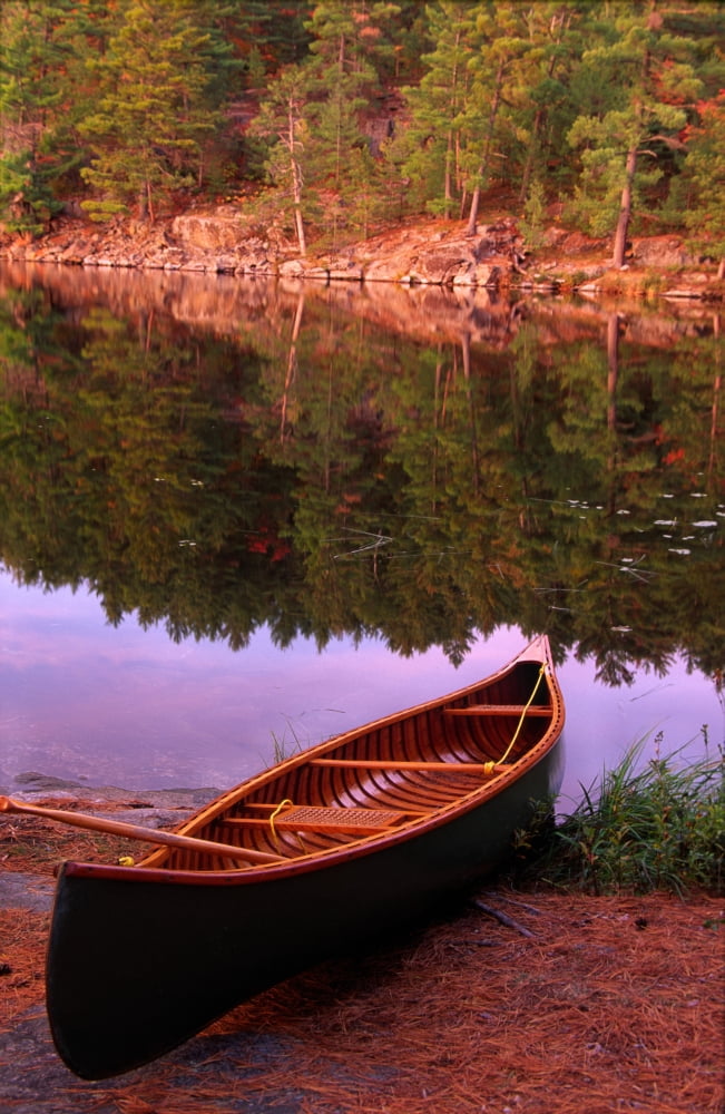 Canoe Algonquin Park Ontario Canvas Art - Robert Postma Design Pics (11 x 18)