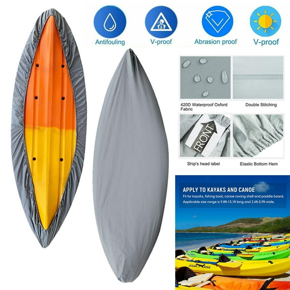 Canoe Cover, Waterproof UV Sun Protection Storage Dust Cover for 3.1-4m Kayak Boat Canoe, Waterproof Kayak Cover