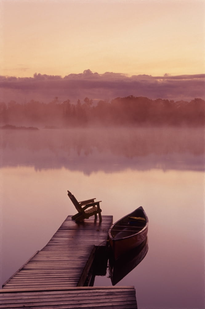 Canoe Dock Pinawa Manitoba Canvas Art - Dave Reede Design Pics (11 x 17)