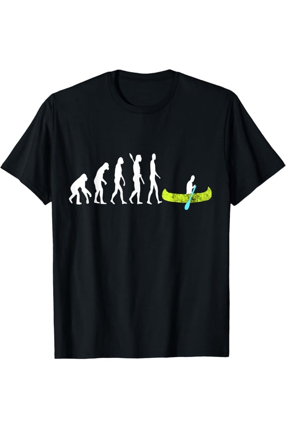 Canoe Evolution Kayak Paddle Kayaker Rafting Canoeing T-ShirtMen and women, Black T-shirt, size: Extra large
