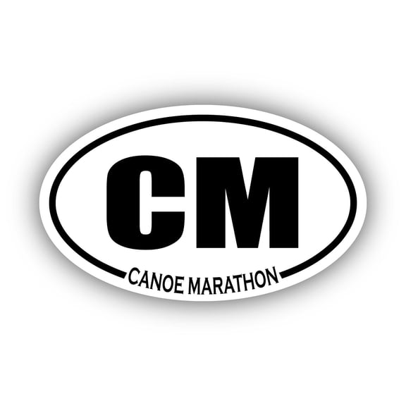 Canoe Marathon CM Oval Bumper Sticker 3M Vinyl Decal 3 in x 5 in