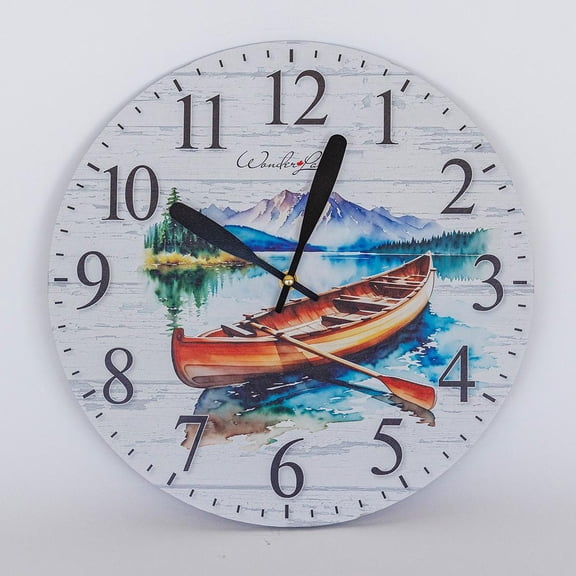 Canoe On A Lake Wall Clock