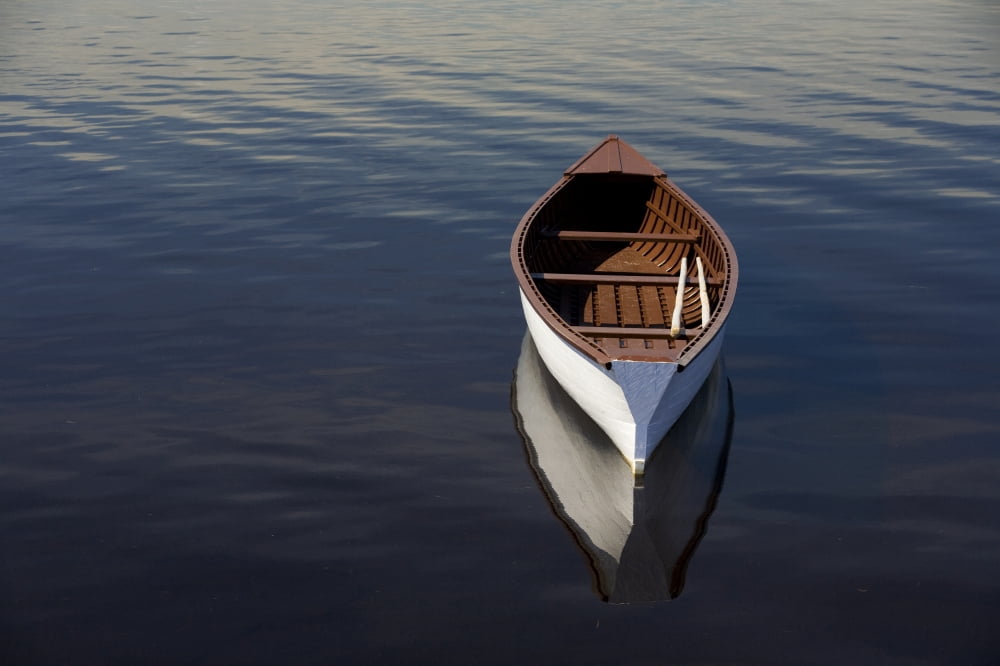 Canoe On Gander River Gander Bay Newfoundland And Labrador Canvas Art - John Sylvester Design Pics (34 x 22)