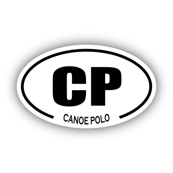 Canoe Polo CP Oval Bumper Sticker 3M Vinyl Decal 3 in x 5 in