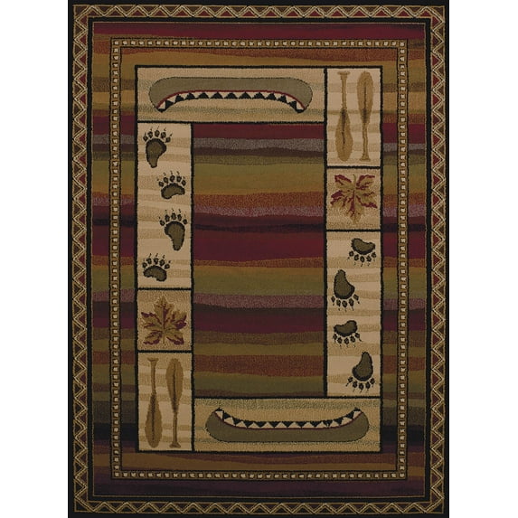 United Weavers Affinity Area Rug 750-04043 Canoe Sunset Boat Print 5' 3" x 7' 2" Rectangle