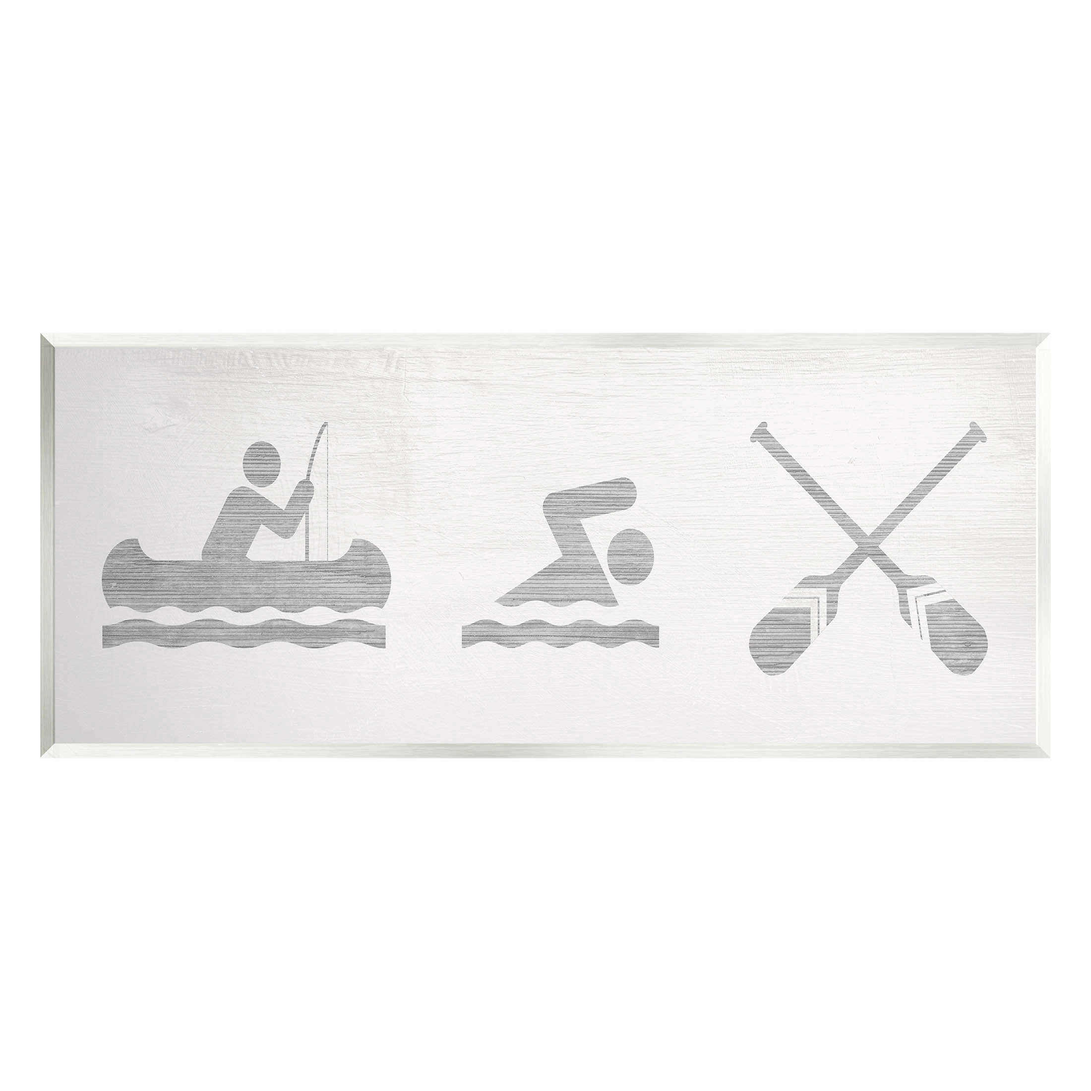 Canoe Swimming Lake Sign Typography Graphic Art Unframed Art Print Wall Art
