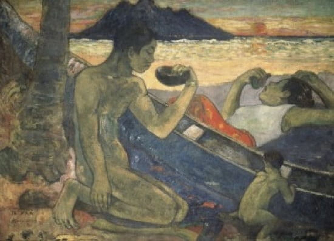 The Canoe A Tahitian Family (Te vaa) 1896 Paul Gauguin (1848-1903 French) Oil on Canvas State Hermitage Museum St Petersburg Russia Canvas Art - Paul Gauguin (24 x 36)