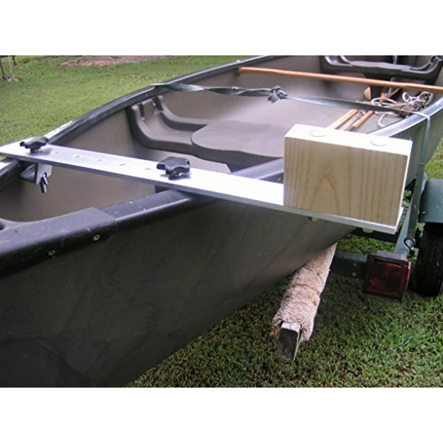 Canoe Trolling Motor Mount Bracket with Aluminum Crossbar and Solid Ash