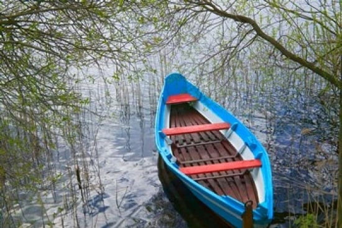 Canoe on Lake Trakai Lithuania Canvas Art - Keren Su DanitaDelimont (17 x 11)