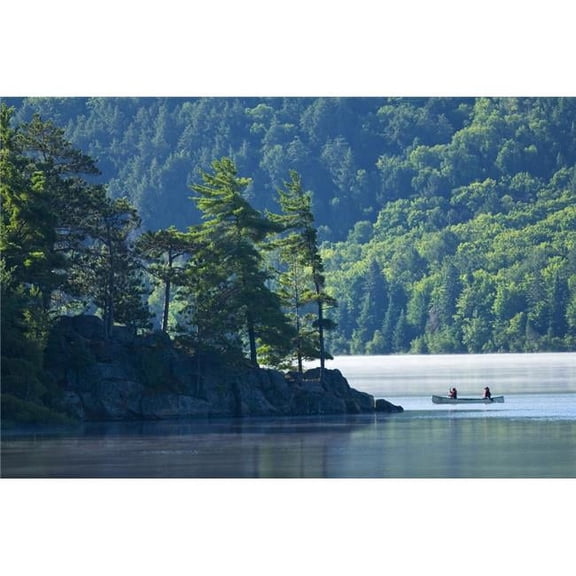 Canoeing On Lake of Two Rivers Algonquin Provincial Park Ontario Poster Print - 17 x 11