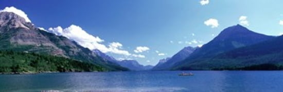Canoeing Waterton Lake Waterton Glacier National Peace Park Alberta Canada Canvas Art - Panoramic Images (36 x 12)