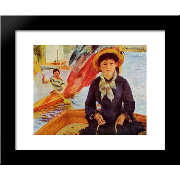 Canoeing (Young Girl in a Boat) 20x24 Framed Art Print by Renoir, Pierre Auguste