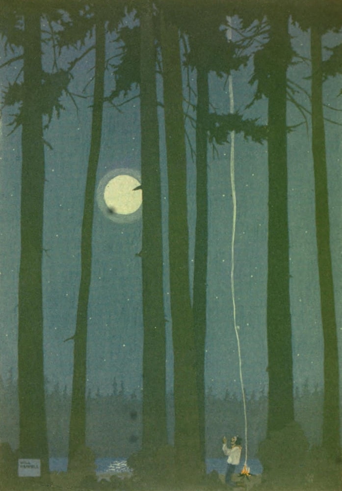 Canoeing in the Wilderness 1916 Indian Guides Evening Prayer Canvas Art - Will Hammell (18 x 24)