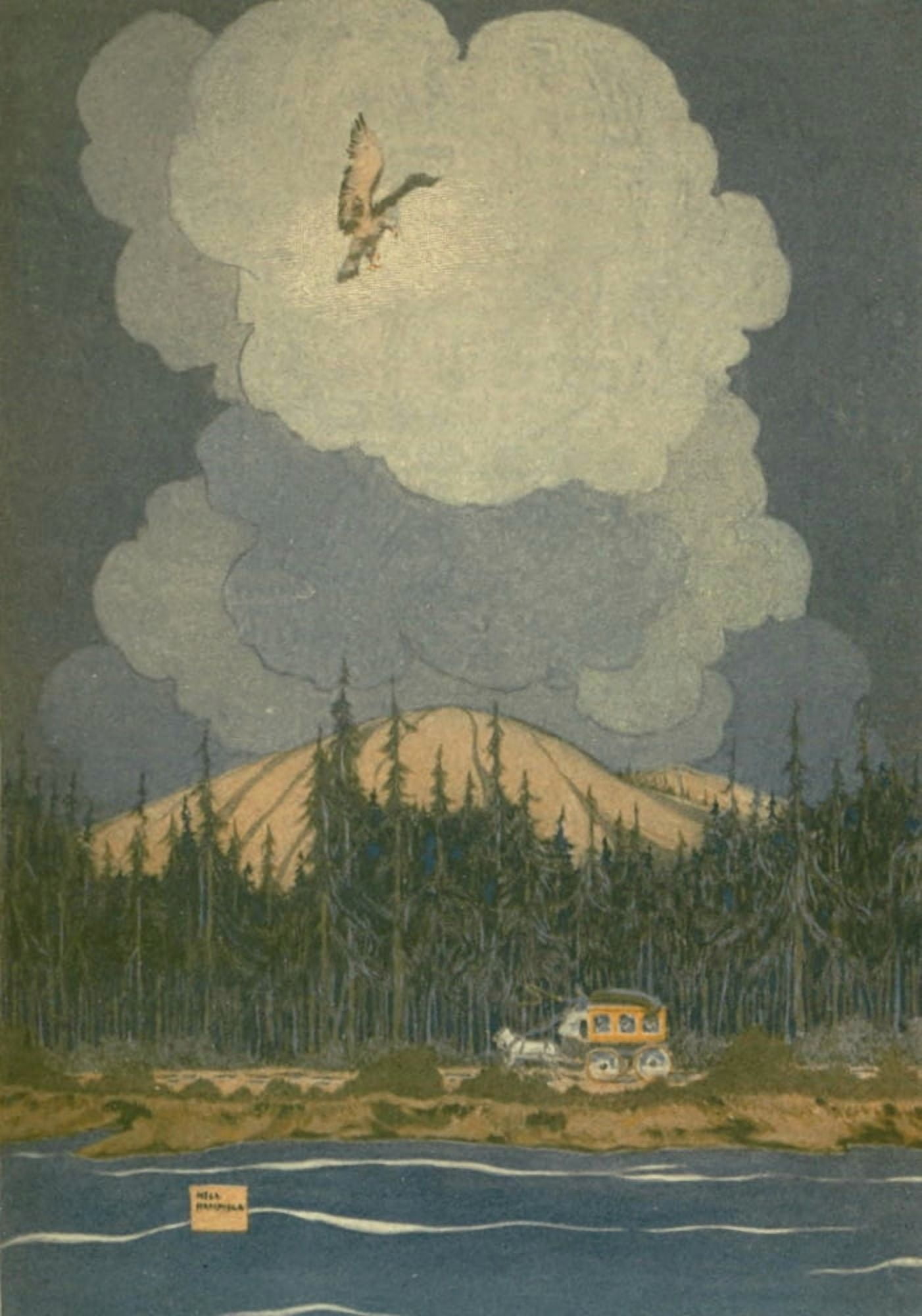 Canoeing in the Wilderness 1916 Road to Moosehead Lake Canvas Art - Will Hammell (18 x 24)
