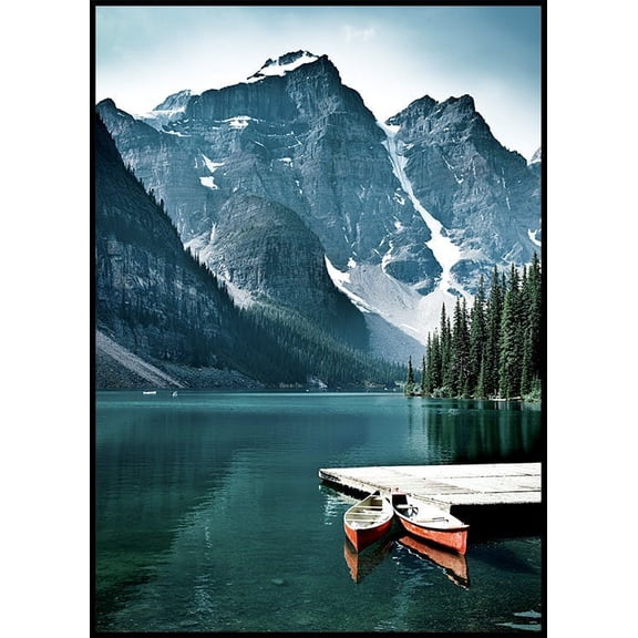 Canoes In The Lake Poster Wall Art, Modern Wall Decor For Living Room Bedroom, 8x12 UNFRAMED