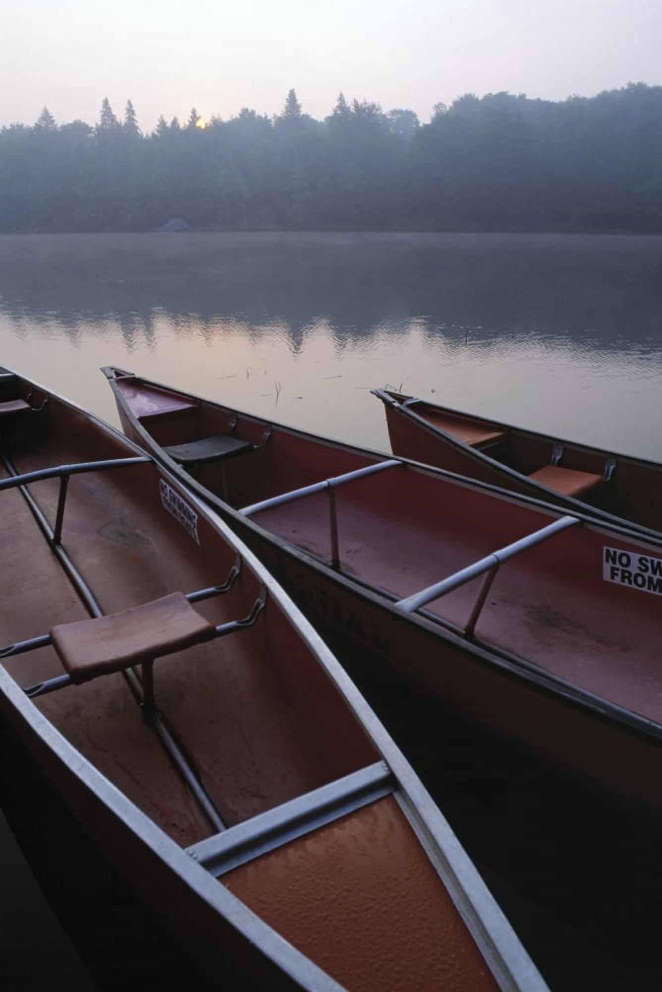 Canoes On Still Water Canvas Art - Natural Selection John Reddy Design Pics (24 x 36)