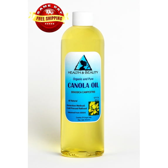 Canola Seed Oil Organic Refined Cold Pressed Premium Fresh Prime 100% Pure 12 oz