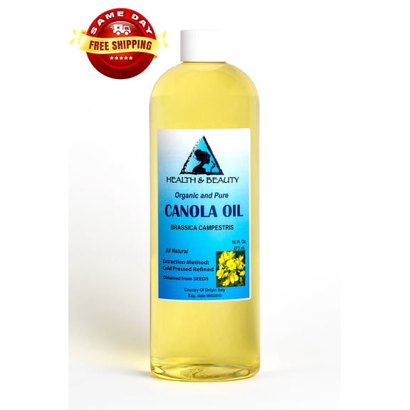 Canola Seed Oil Organic Refined Cold Pressed Premium Fresh Prime 100% Pure 16 oz