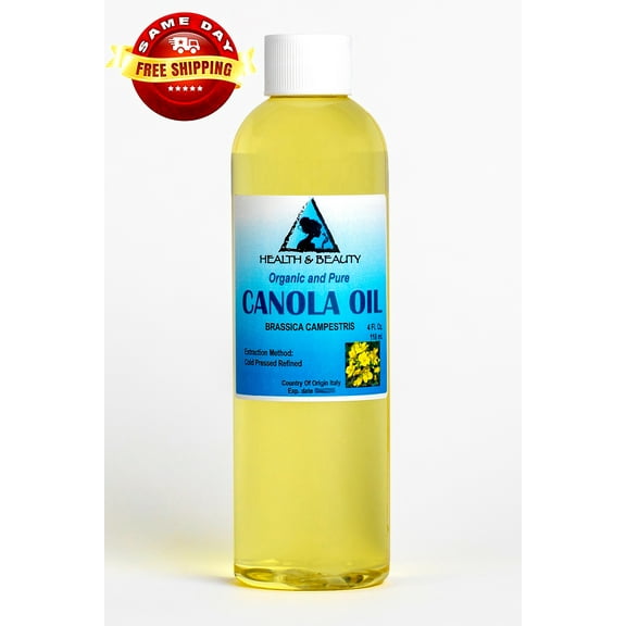 Canola Seed Oil Organic Refined Cold Pressed Premium Fresh Prime 100% Pure 4 oz
