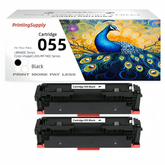 2 Pack Black 055 055H Toner Cartridge For Canon 055 055H Compatible to Canon ImageClass MF741Cdw MF743Cdw MF745Cdw