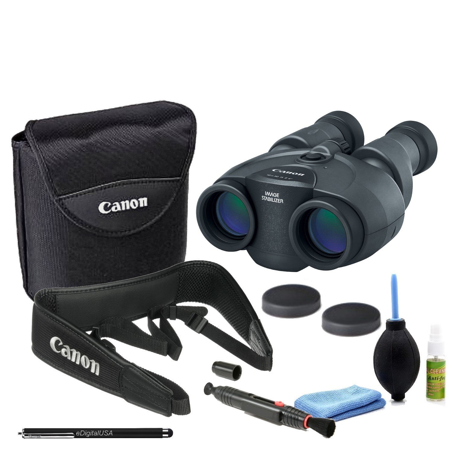 Canon 10x30 is II Image Stabilized Binocular Starters Bundle 