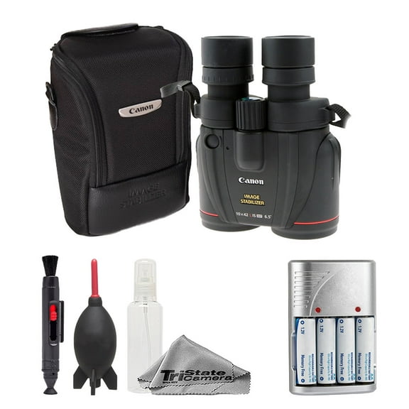 Canon 10x42 L IS WP Image Stabilized Binocular + Batteries w/ Rapid Charger + Cleaning Kit (Inetrnational Version)
