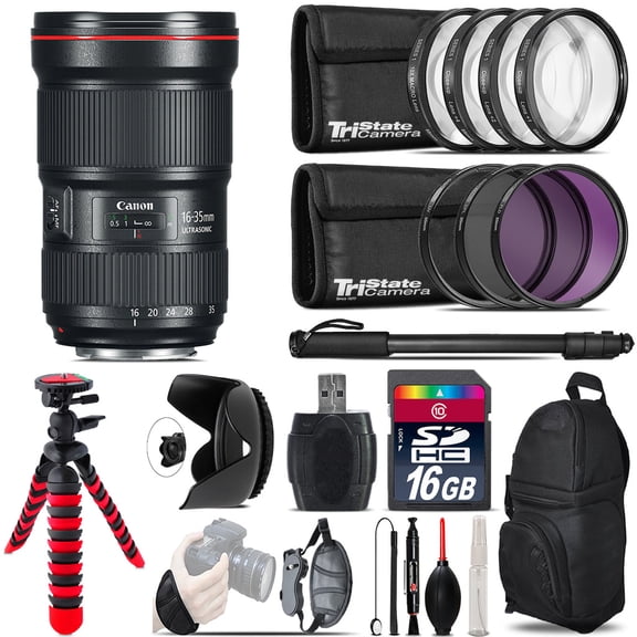 Canon 16-35mm 2.8L III USM Lens + Macro Filter Kit & More - 16GB Accessory Kit (International Version)