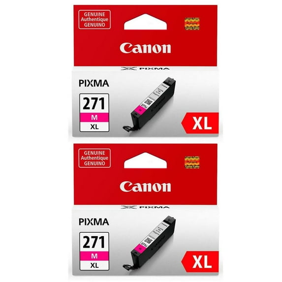 Canon 2 Pack CLI-271 XL Magenta Ink Tank for Select PIXMA MG, TS Series Printers - 10.8ml