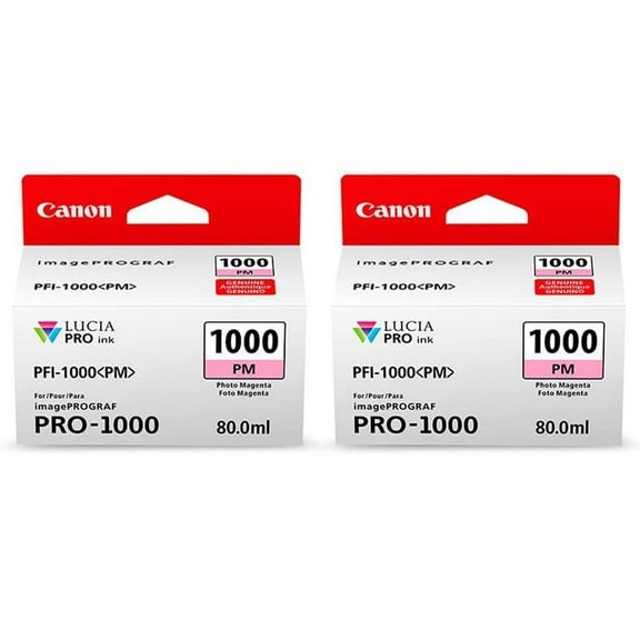 Canon 2 Pack PFI-1000PM Photo Magenta LUCIA PRO ink for imagePROGRAF PRO-1000